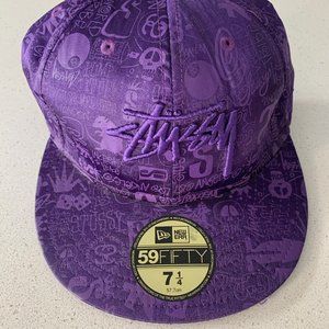 STUSSY PURPLE SILK FITTED HAT CAP